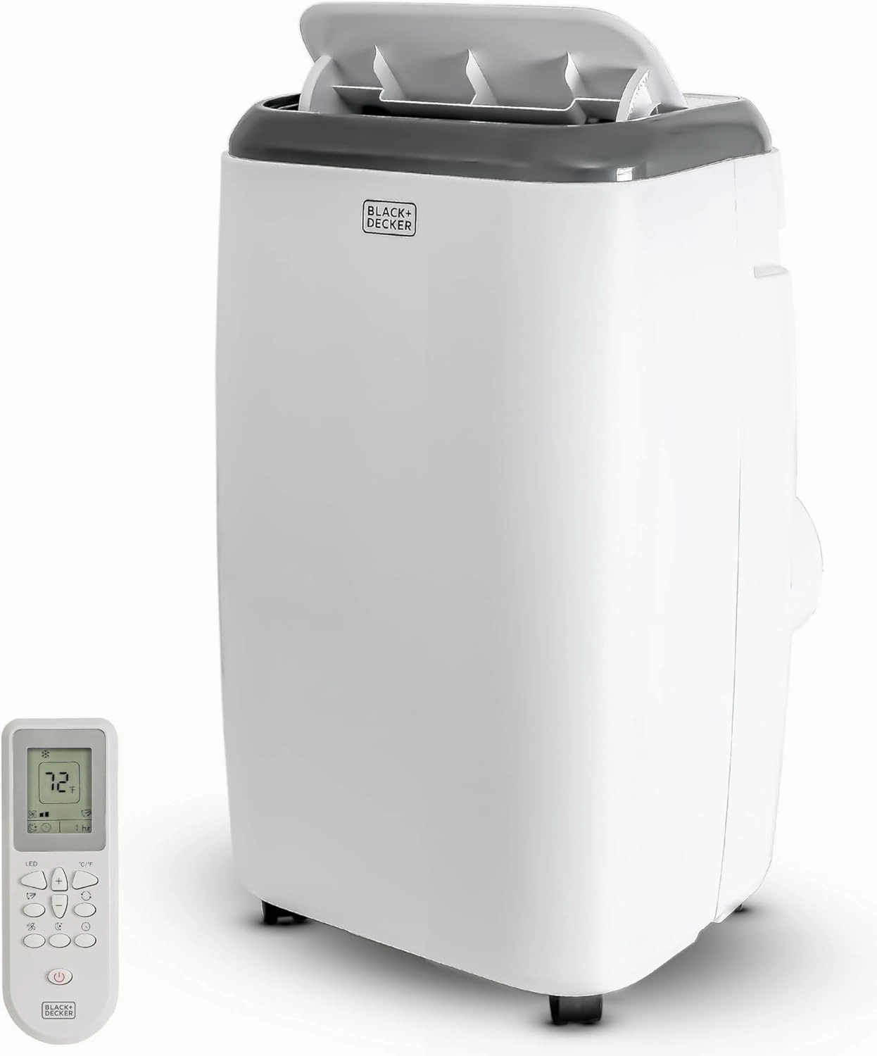 BLACK DECKER Portable Air Conditioner, 5,000 BTU SACC/CEC (8,000 BTU ASHRAE 128) for Rooms Up To 350 Sq. Ft., Portable AC with Full Function Remote Control & Window Kit, BPT05WTBA, White
