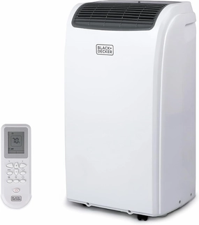 BLACK DECKER Smart Portable Air Conditioner with Heat, 14,000 BTU Cooling, 12,000 BTU Heating for Rooms up to 700 Sq. Ft., Follow Me Remote, BPACT14HWT, White
