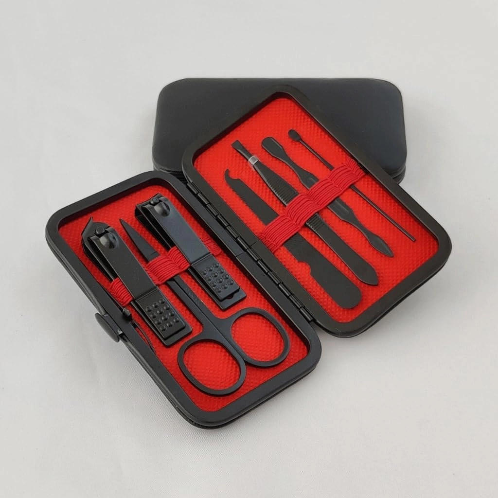 Black Stainless Steel Nail Clipper Set, 7-Piece Nail Clipper Set, Manicure and Nail Clipper Kit