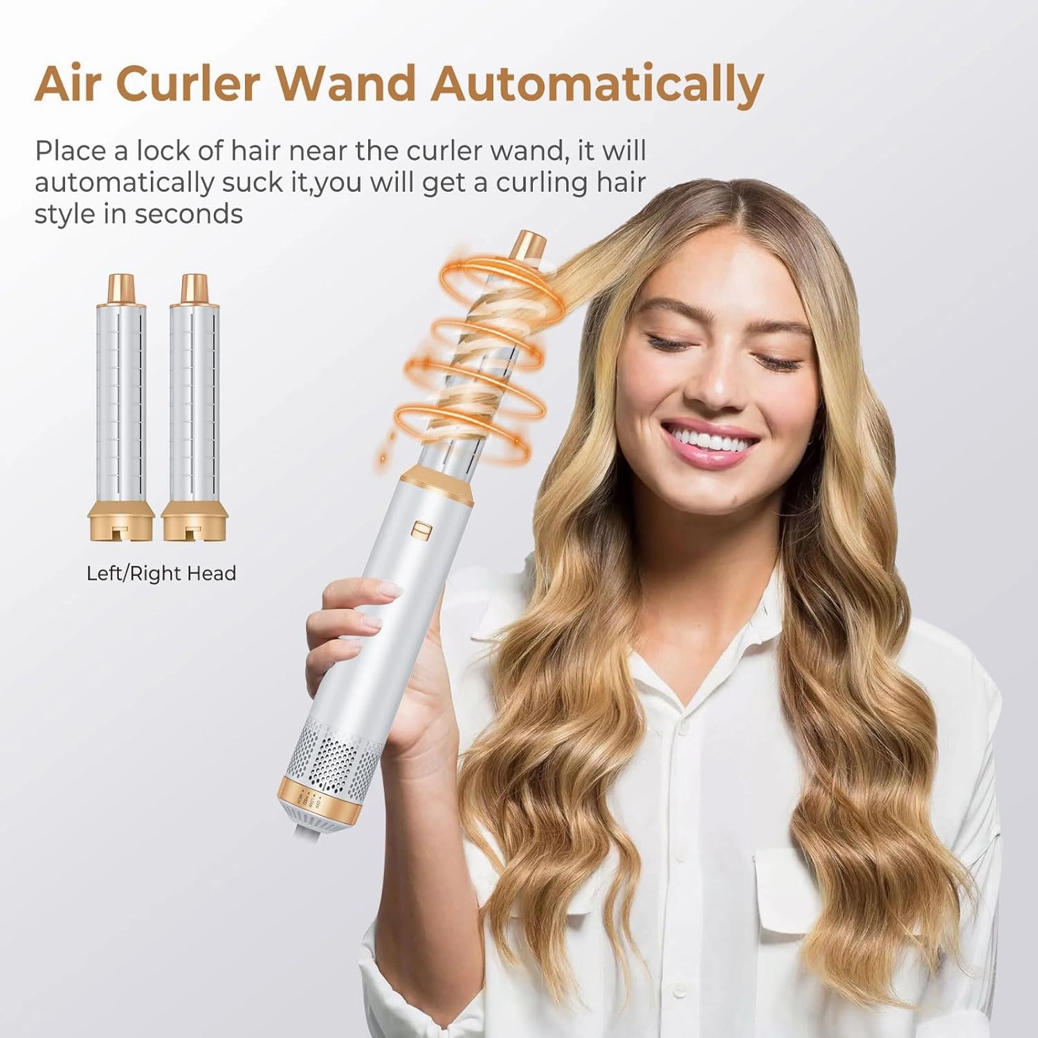 Blow Dryer Brush 5 in 1, Negative Ion Hair Dryer Brush Set Upgrade Hot Air Brush Air Styler Curling Wrap Air Curler, Curling Iron Hair Styling Tools As A Gift for Straight/Curl/Drying/Smoothing