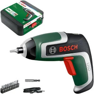 Bosch IXO7 Cordless Screwdriver (main unit only, bit set (10 pieces), magnetic bit holder, micro USB cable (Type-B), carrying case)