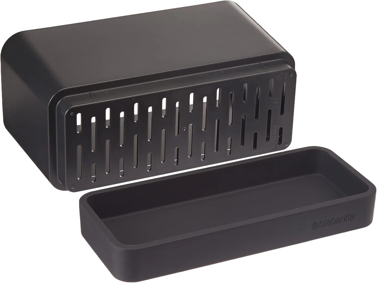 Brabantia Sink Organiser (Dark Gray) Non-Slip, Non-Scratch Kitchen Countertop Storage Caddy for Dish Brush, Soap, Cloths
