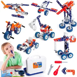 Building Toys Kits 152 Piece STEM Toys Erector Set for Boys Creative Construction Engineering Fun Educational Building Blocks Set for Boys and Girls Ages 6 7 8 9 10 11 12 Year Old, Best Toy Gift