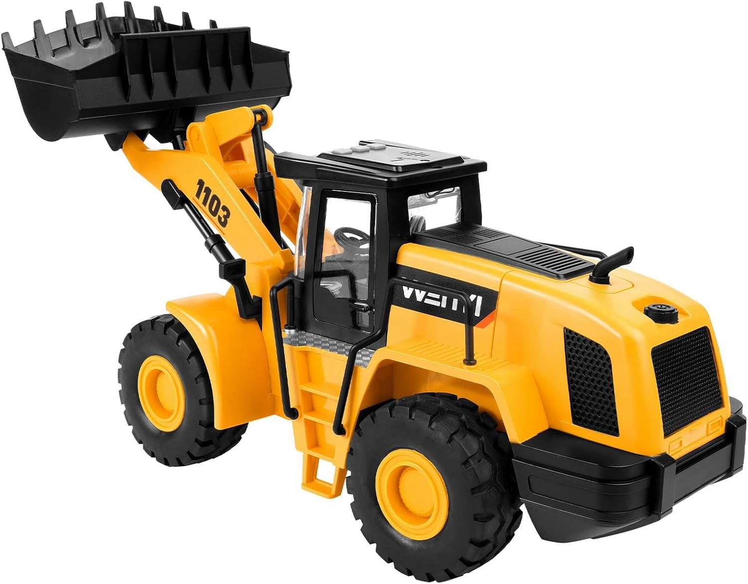 Bulldozer Toy, 16" Front Loader, 1:10 Scale Classics Bulldozer, Wheel Loader with Real Working Arm & Bucket, Lights & Sounds Construction Vehicle Toy for Boys and Girls, Kids, Toddlers, Ages 3 