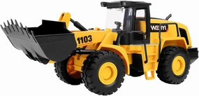 Bulldozer Toy, 16" Front Loader, 1:10 Scale Classics Bulldozer, Wheel Loader with Real Working Arm & Bucket, Lights & Sounds Construction Vehicle Toy for Boys and Girls, Kids, Toddlers, Ages 3 