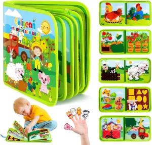Busy Book for Toddlers 1-3, Montessori Toys Busy Board for 1 Year Old Boy Girl Birthday Gift, Educational Learning Sensory Felt Quiet Activity Books for Toddlers 1-3, Baby Travel Toy Ages 1-2
