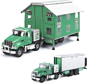 Camper Toys - Fubarbar Campers for Boys RV Toys Van Transformers Set Camping Truck Toy Car, Sturdy Metal RV for 3-6 Year Old Kids Playtime Adventures (Green)