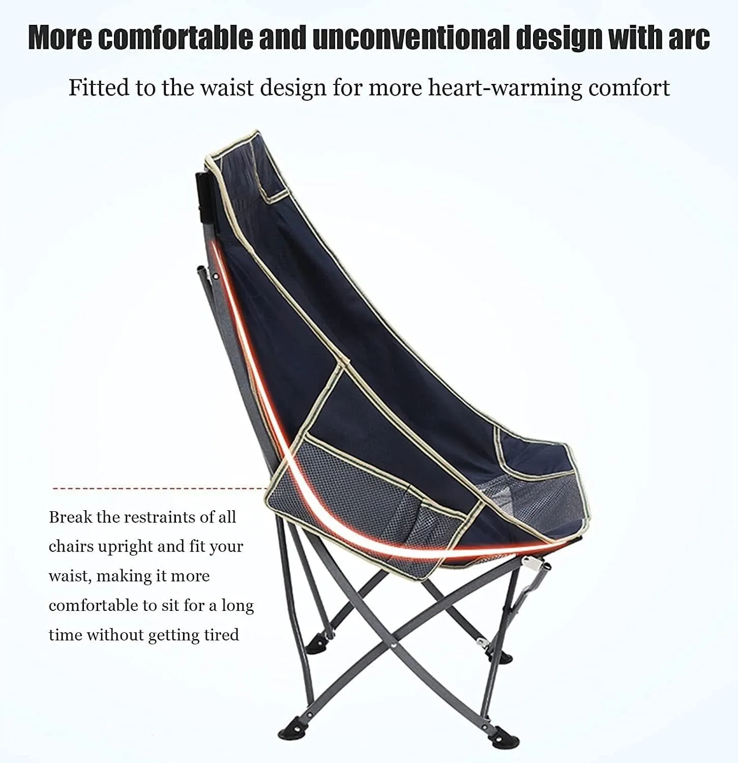 Camping Chair Folding Chair Portable Chair Ultralight Folding Camping Chair with Backrest Leisure Beach Seat with Mesh External Hanging Bag Portable Backpack Chair Camping Chairs for Adults