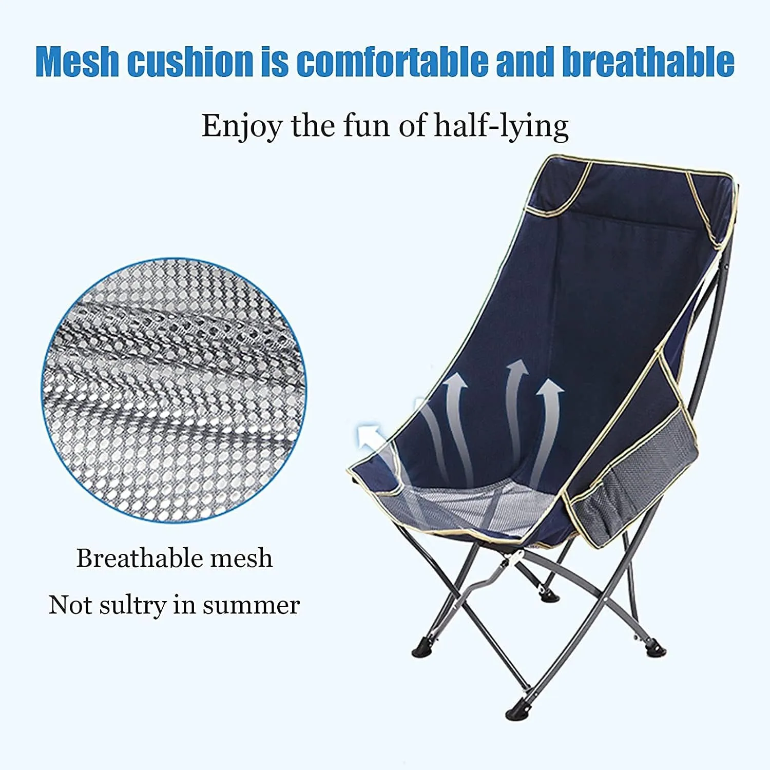 Camping Chair Folding Chair Portable Chair Ultralight Folding Camping Chair with Backrest Leisure Beach Seat with Mesh External Hanging Bag Portable Backpack Chair Camping Chairs for Adults