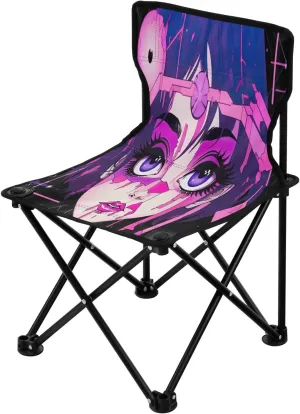 Camping Chair Lightweight Portable Cool Girl Outdoor Folding Chair Oxford Cloth Beach Chair for Garden Beach Fishing