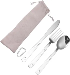 Camping Cutlery Set 5pcs Stainless Steel Tableware Compact Lightweight for Outdoor Activities Bbq Picnic