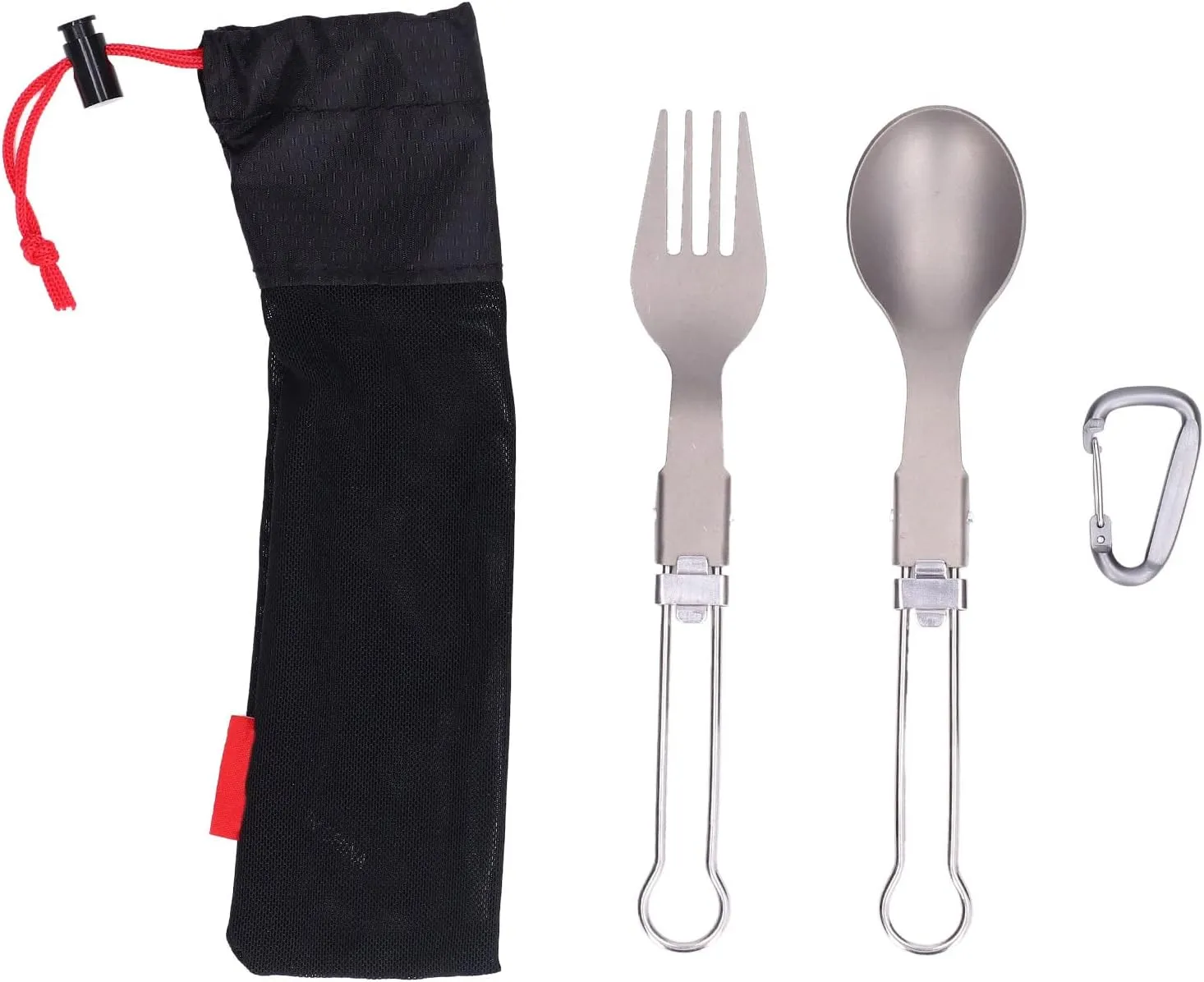 Camping Cutlery Set, Portable Foldable Spoon Fork Stainless Steel Travel Tableware with Storage Bag Cutlery Set for Camping Picnic Travel Hiking Backpacking