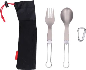 Camping Cutlery Set, Portable Foldable Spoon Fork Stainless Steel Travel Tableware with Storage Bag Cutlery Set for Camping Picnic Travel Hiking Backpacking