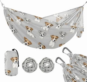 Camping Hammock Outdoor Hammocks for Outside Dog Head Gray Beach Trees Portable Lightweight with Pockets Tree Straps Indoor