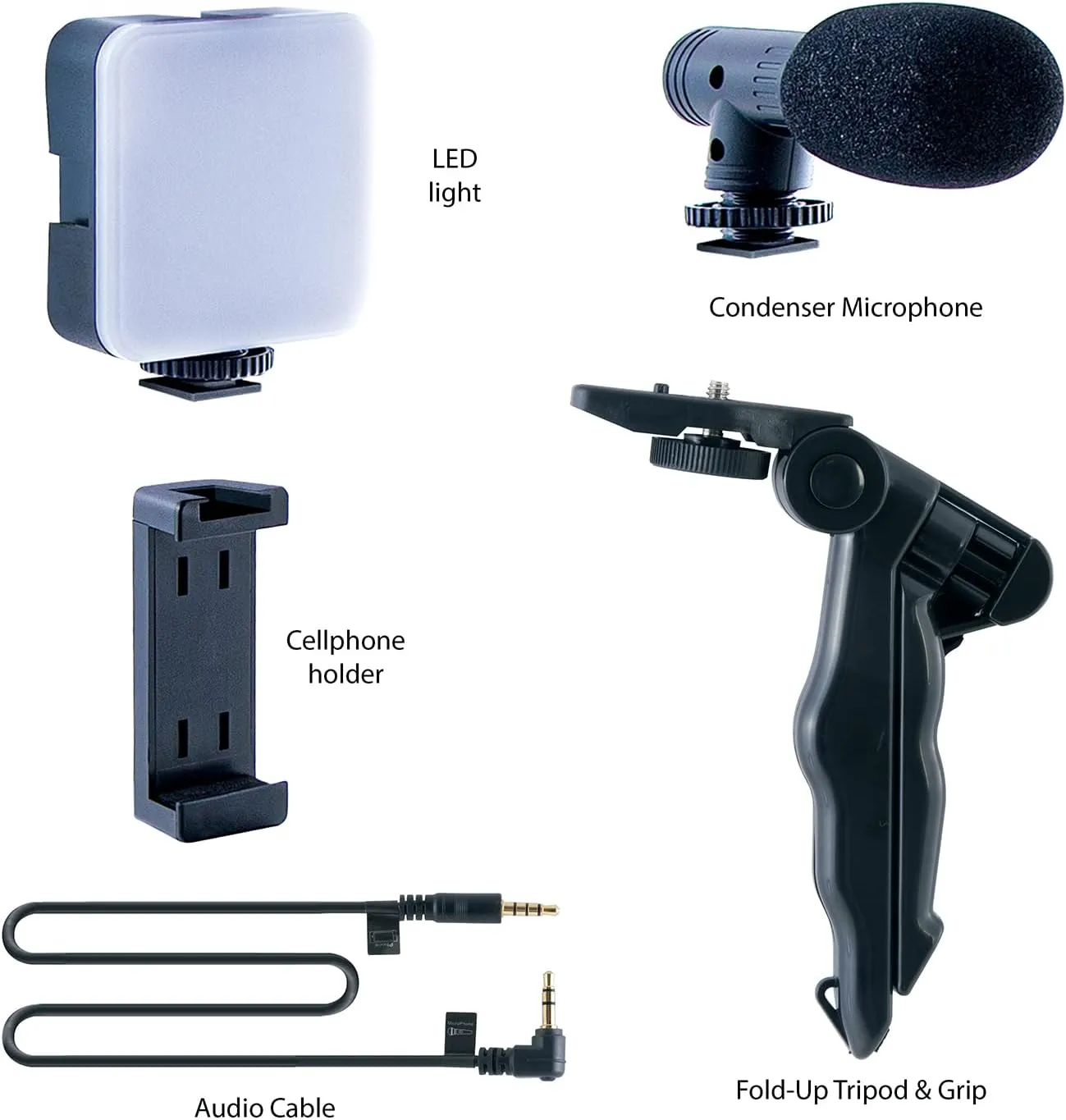 Canal Toys New Studio Creator Podcast & Vlogging Kit – Record Your own podcasts and Vlogs Like Your Favorite influencers! Fold-up Tripod, LED Light & Microphone. Ages 8 