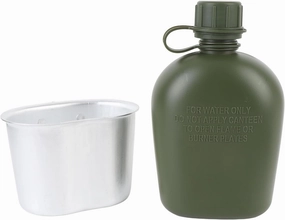 Canteen Kit, Bottle of Portable Canteen Water for Hiking (Green)