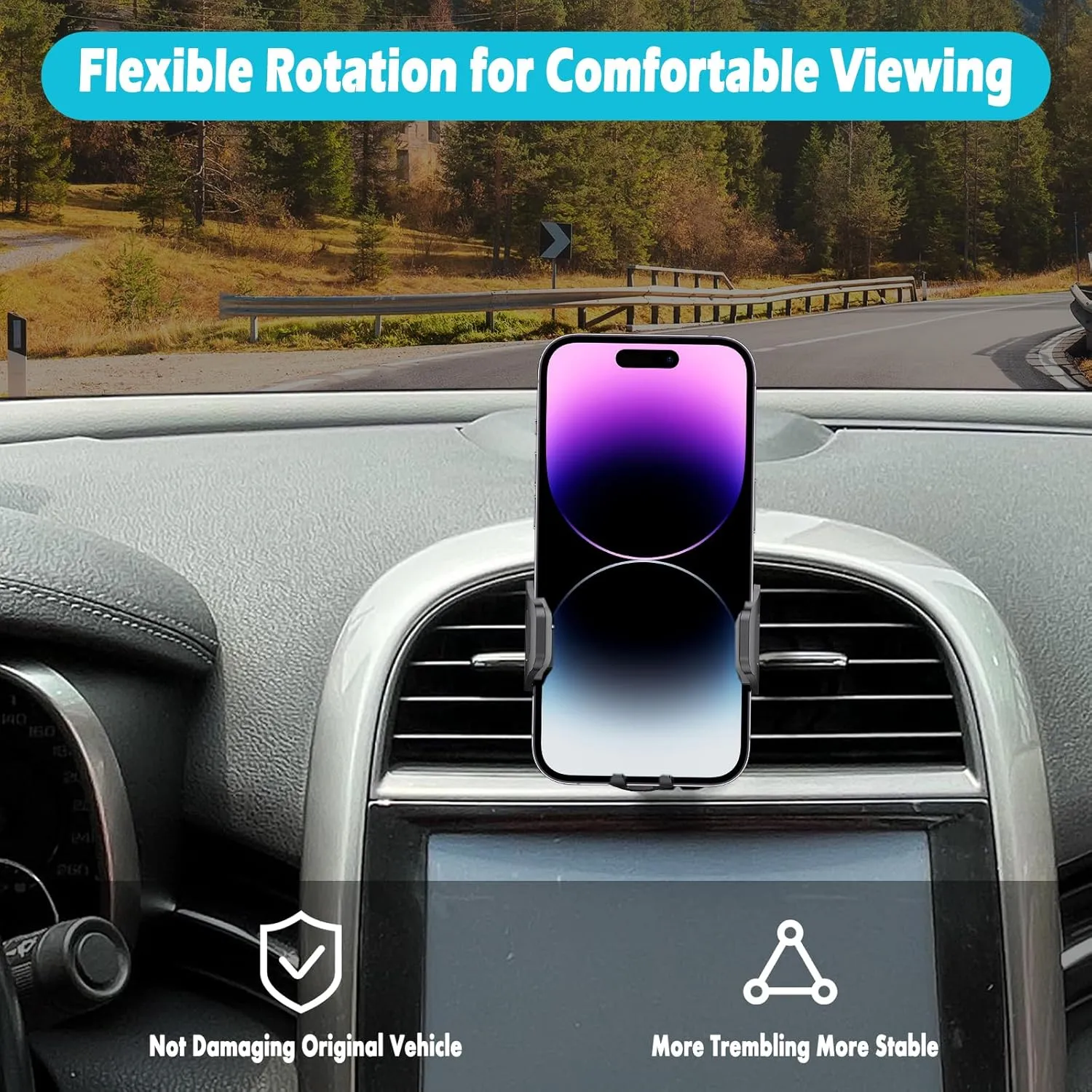 Car Phone Holder Fits for Chevy Malibu 2013-2015 Accessories,Thick Cases Friendly,Cell Phone Mount for 4.7-7 in Phones,360 Degree Rotation,Easy to Install