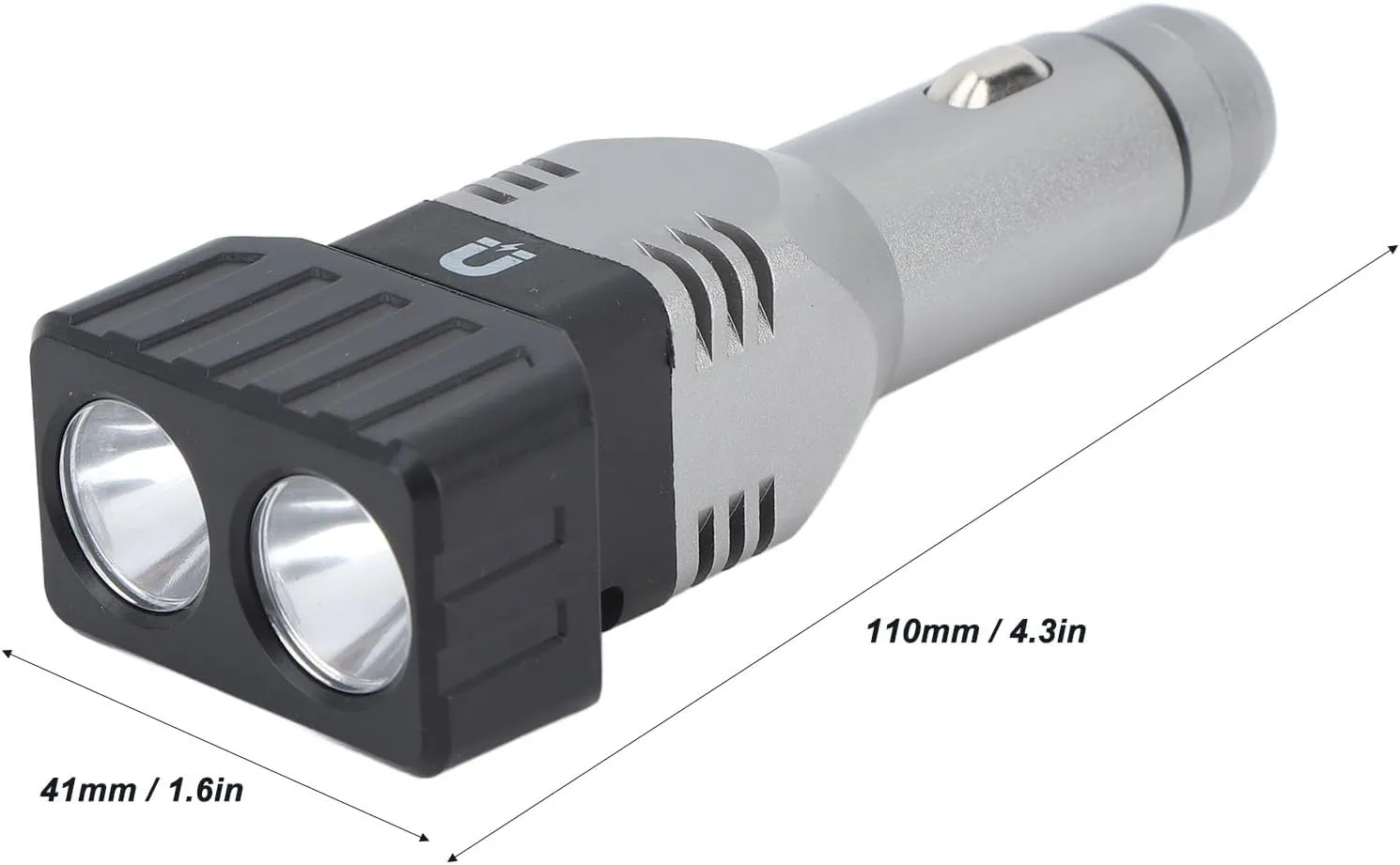 Car Plug in Flashlight Rechargeable Dual Light Source Super Bright Mini Handheld Automobile Charged Emergency Torch