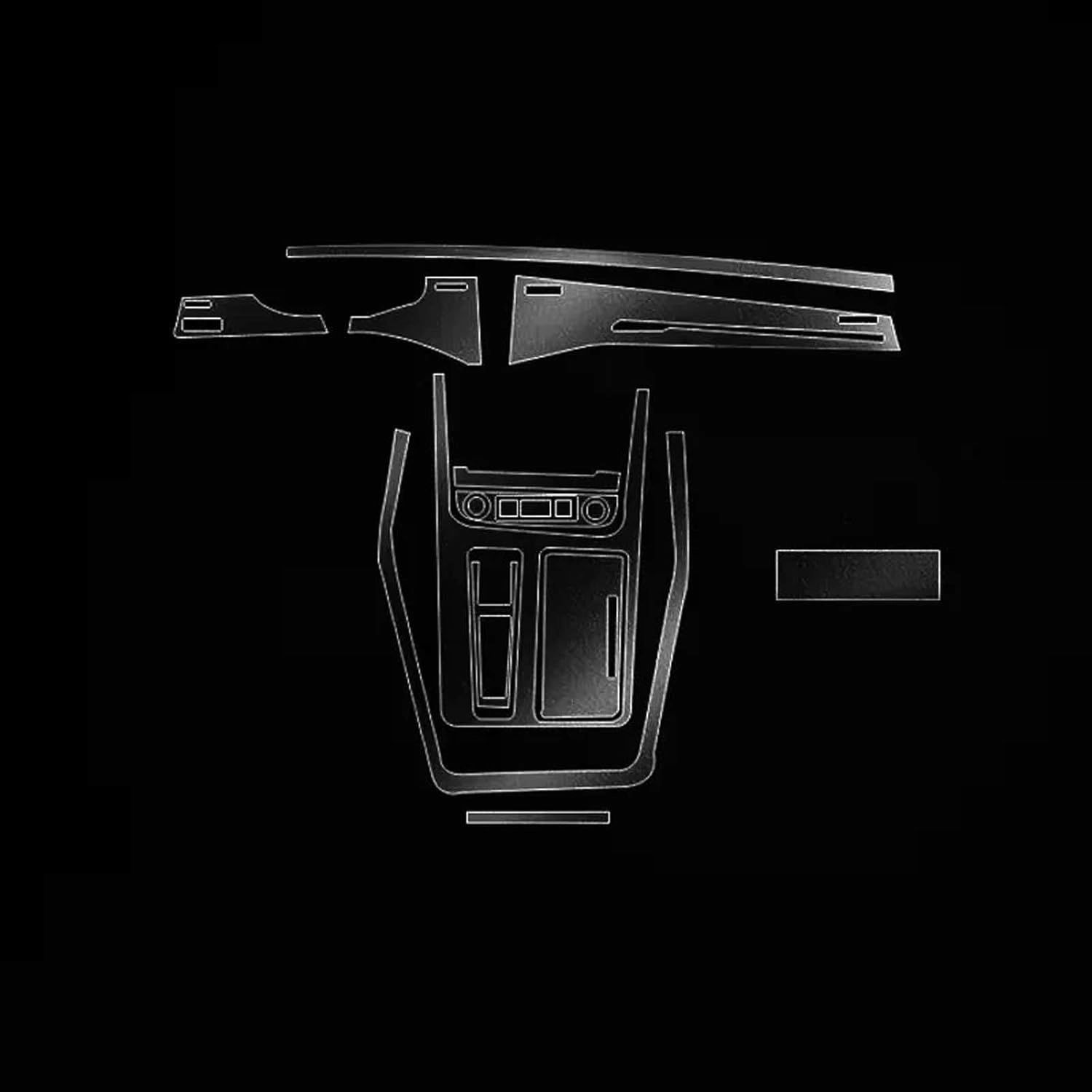 Car Interior Stickers Center Console Gear Navigation Screen Dashboard Door Panel,Fit for Audi Q7 Q8 2019-2022