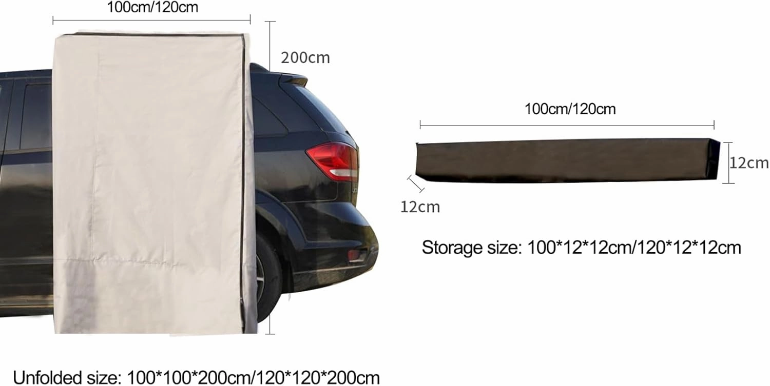 Car Side Shower Tent Shower Awning with Roof, SUV Truck Tent for Camping Privacy Shelters, Vehicle Awning Shower Room, Portable Shower Tent for Camping