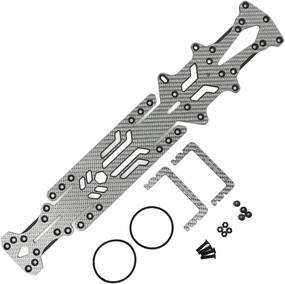 Carbon Fiber Chassis for YOKOMO YD2 RX 1/10 RC Car, High Traction RC Chassis Plate, Battery Holder, Hollow Two Layer Design, Lightweight Flexible, Easy Installation, Improved Dri (Silver SSG)