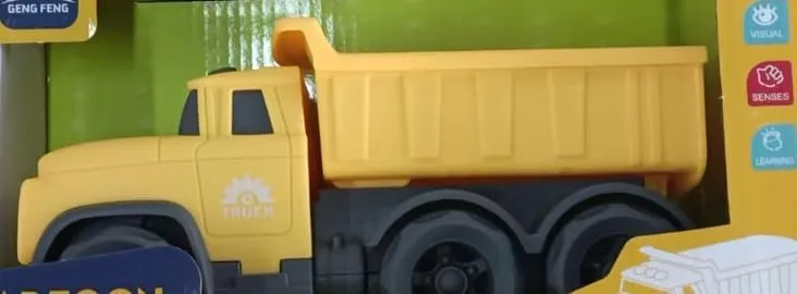 Cartoon Cars Yellow Dump Truck Toy, 21cm Construction Vehicle, Educational Kids Toy 18M 