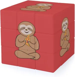 Cartoon Pizza Sloth Full Printing 3x3 Fidget Cube Stress Relief Magic Speed Cube for Adults
