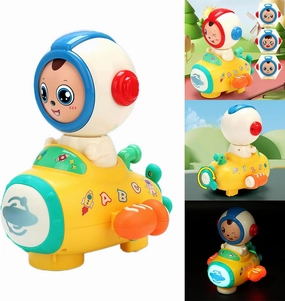Cartoon Wheel Car Driving Toy with Light & Sound