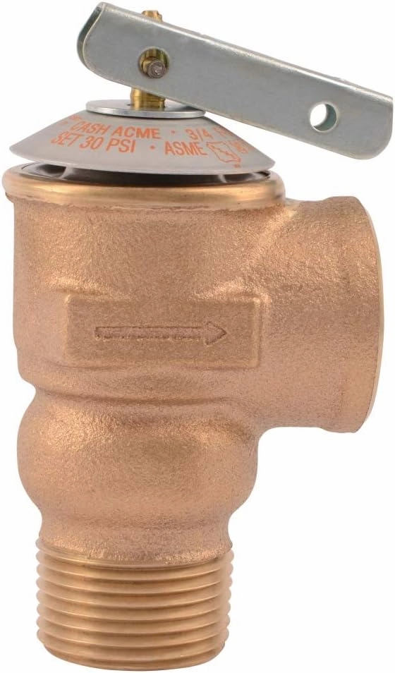Cash Acme 3/4 Inch F-30 Safety Relief Pressure Release Valve, Brass Plumbing Fitting, 20166-0030