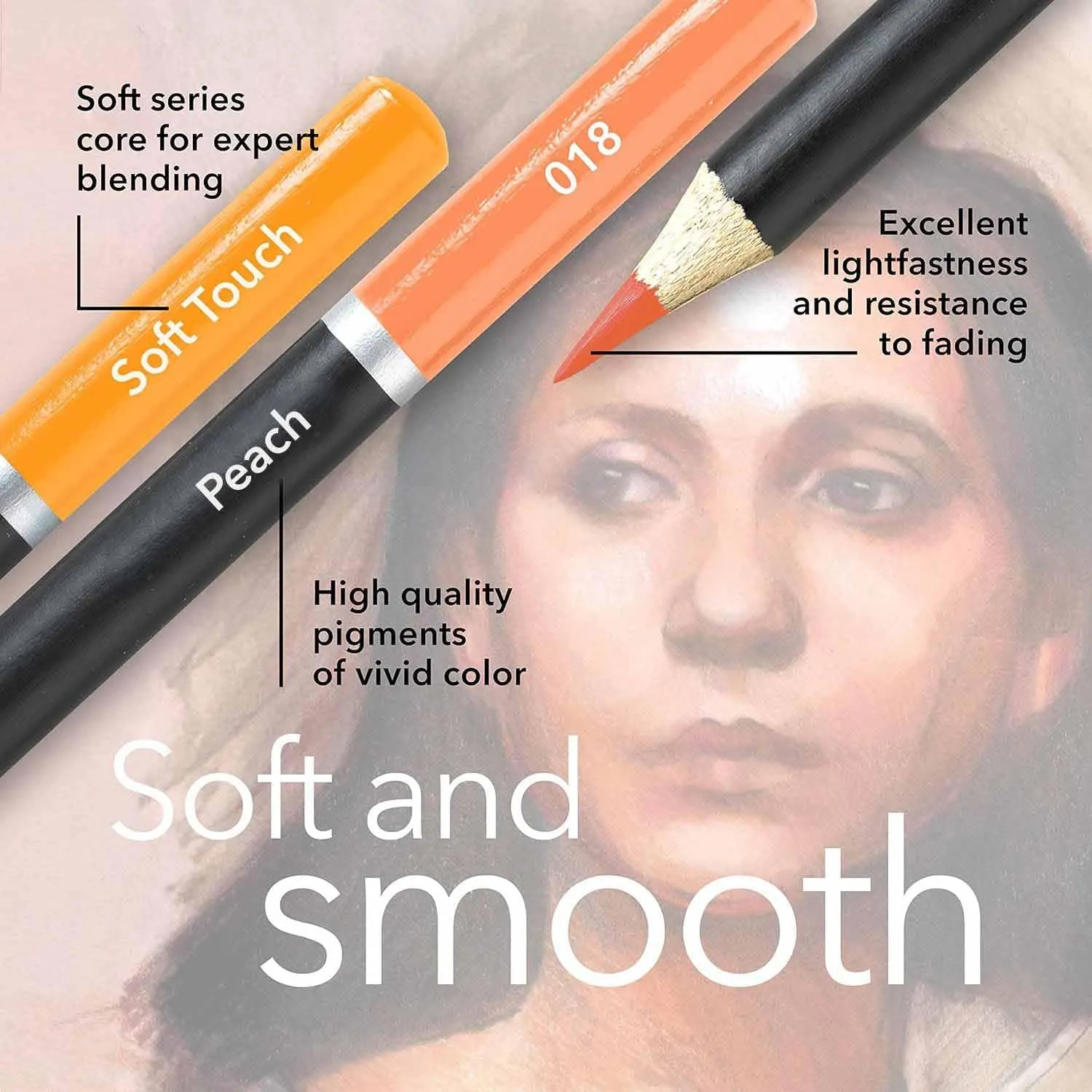 Castle Arts Themed 24 Coloured Pencil Set in Tin Box, perfect colours for ‘Portraits’. Featuring, smooth coloured cores, blending & layering - Ideal for Drawing, Sketching and Colouring