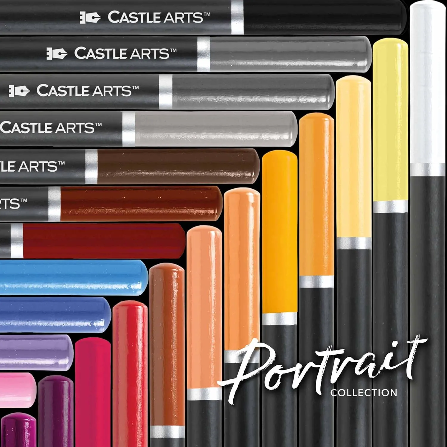 Castle Arts Themed 24 Coloured Pencil Set in Tin Box, perfect colours for ‘Portraits’. Featuring, smooth coloured cores, blending & layering - Ideal for Drawing, Sketching and Colouring