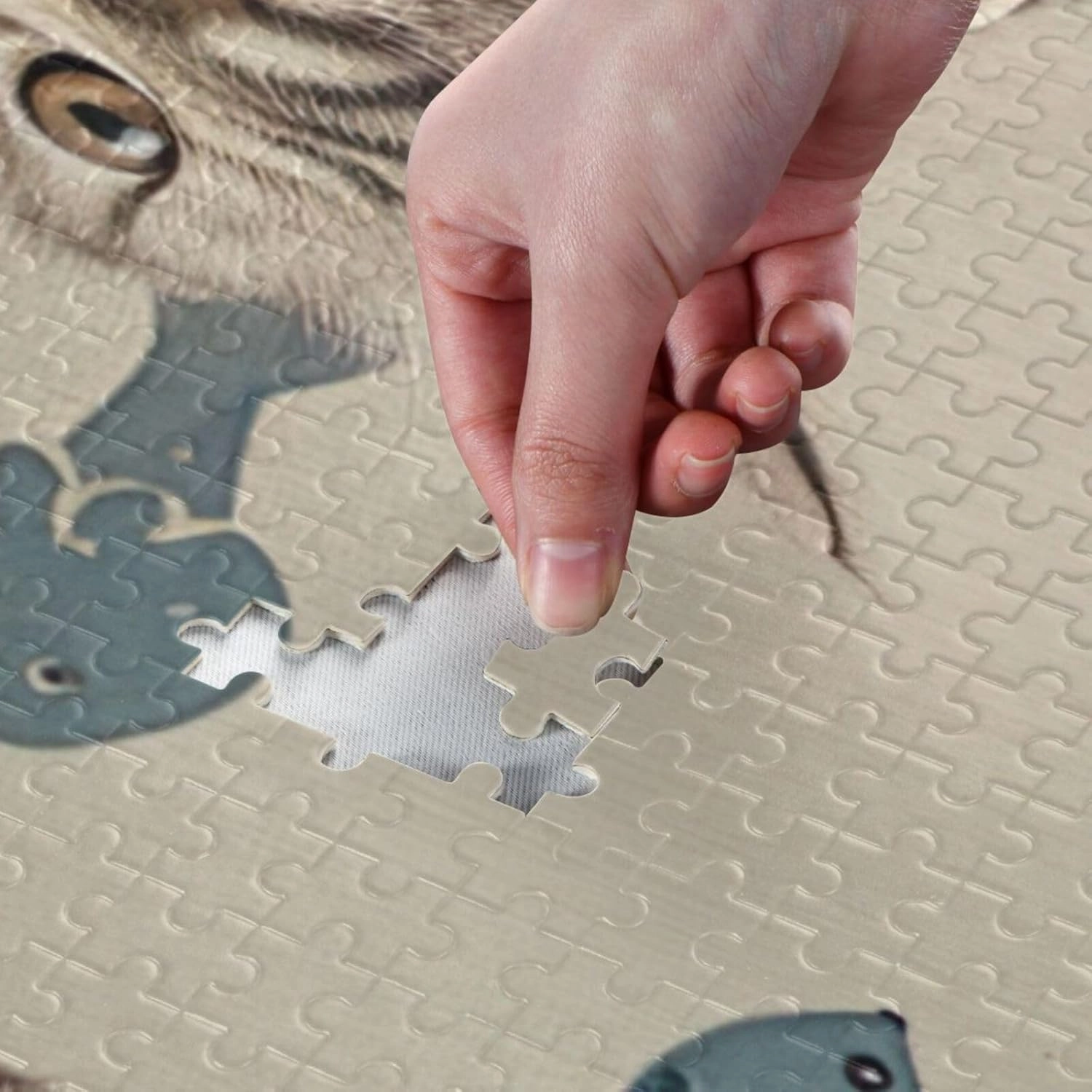 Cats Fishs Painting 500 Piece Jigsaw Puzzles for Adults, Puzzle Game with Letters on Back