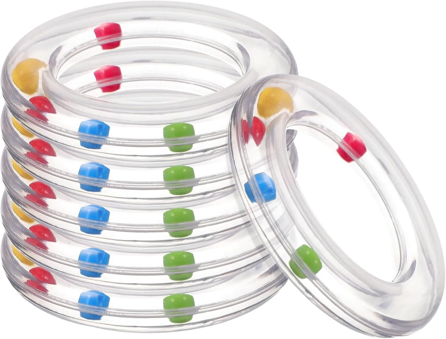 Cell Phone Accessories 24 Pcs Transparent Circle Rattle 's Accessories Gums Set Molar Grasping Transparent Rattles Transparent Rattles s Beads Bracelets