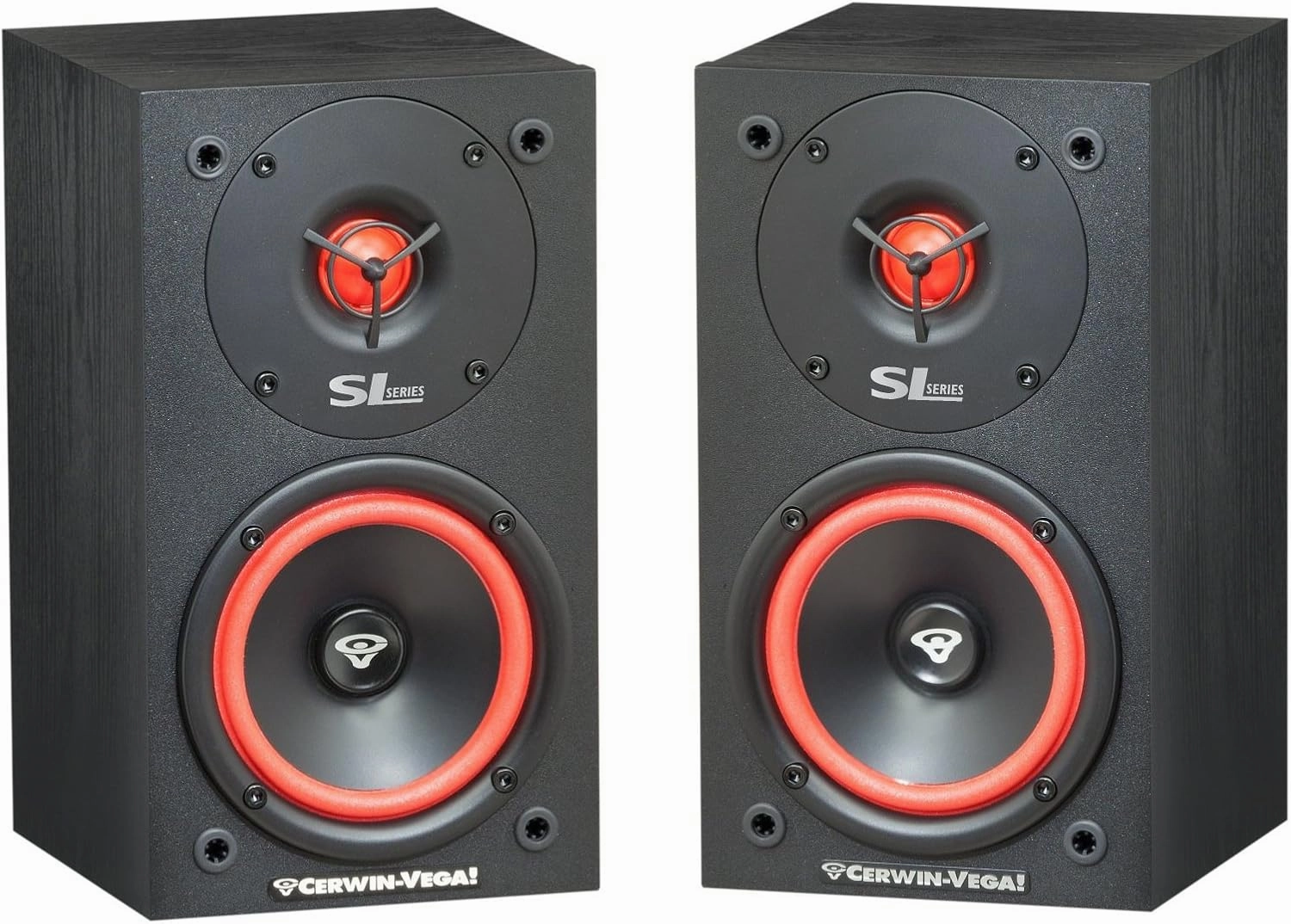 Cerwin Vega SL-5M 5 1/4" 2-Way Satellite Speakers with 1" Soft Dome Tweeter - Set of 2 - Black