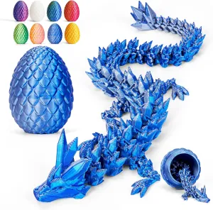 Cessfle 3D Printed Dragon Easter Egg, Dragon Eggs with Dragon Inside, Easter Basket Essentials Stuffers, Prefilled Easter Eggs with Toys, Crystal 3D Dragon Fidget Toys for Kids 5-7