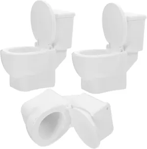 Ciieeo 3pcs Miniature Resin Toilet for Dollhouse Bathroom Decor Cute Accessories for Micro Landscape and Bathroom Playset