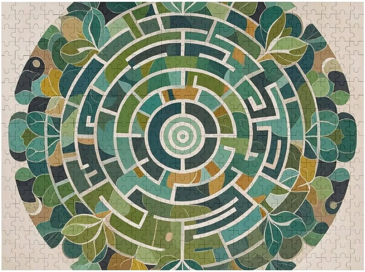 Circular Maze Puzzle for Adults Wooden Jigsaw Puzzle for Mother's Day Premium Puzzle with Unique Art Design Challenging Brain Teaser Birthday Gift for All Ages 500 PCS