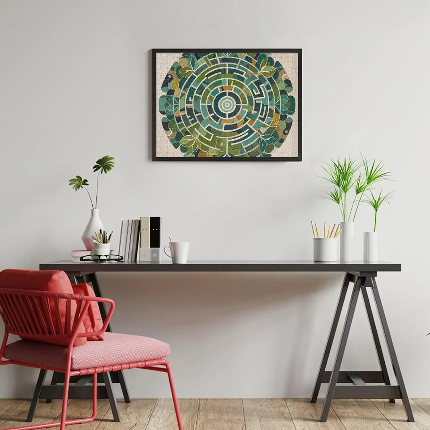 Circular Maze Puzzle for Adults Wooden Jigsaw Puzzle for Mother's Day Premium Puzzle with Unique Art Design Challenging Brain Teaser Birthday Gift for All Ages 500 PCS