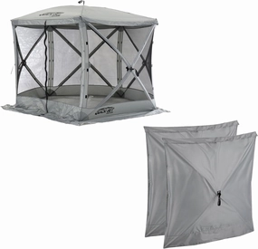 CLAM Quick Set Venture 9 x 9 Ft Portable Outdoor Camping Canopy Shelter, Gray   Clam Quick Set Screen Hub Gray Fabric, Accessory Only (6 Pack)