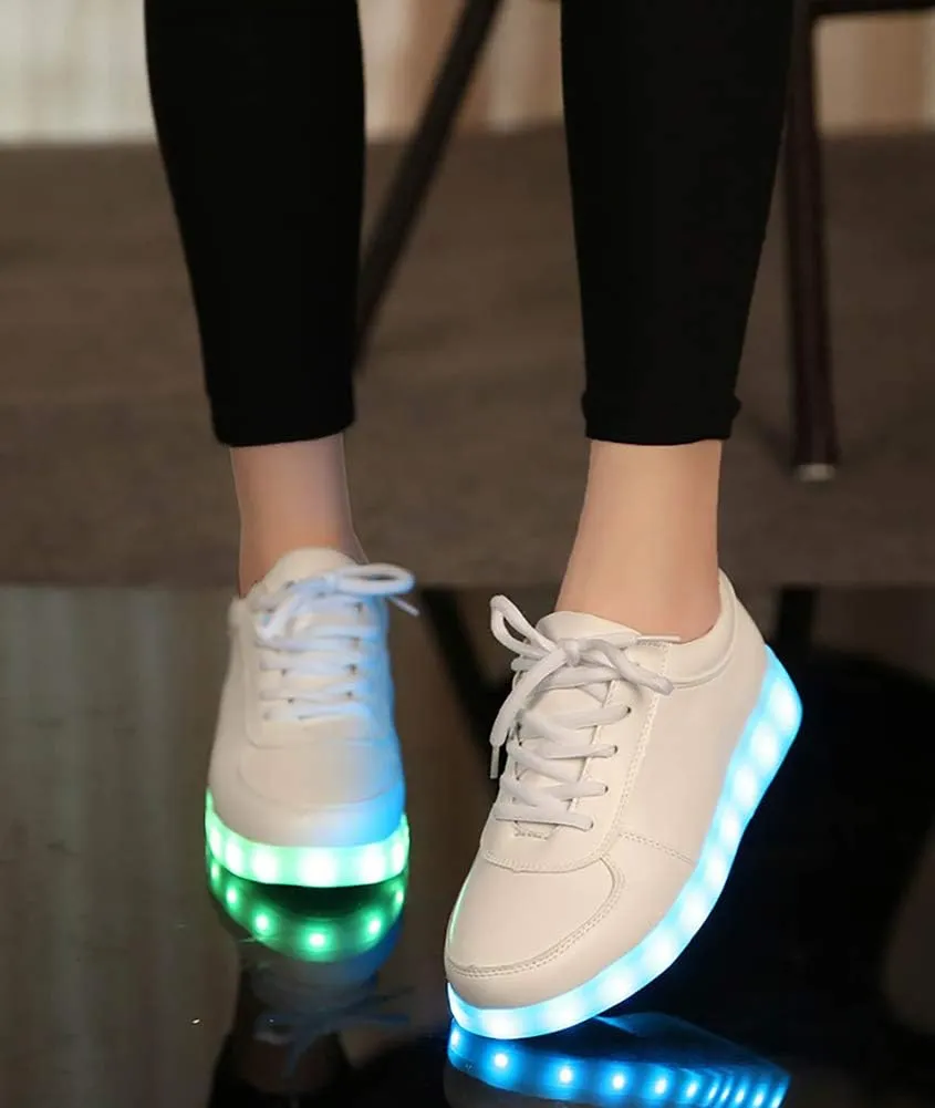 Cliont Women's Men's LED Lights Up Shoes Luminous Flashing Trainers USB Charging Lace Up Couples Shoes Kids Boy Girl Light Up Trainers Shoes Sneakers