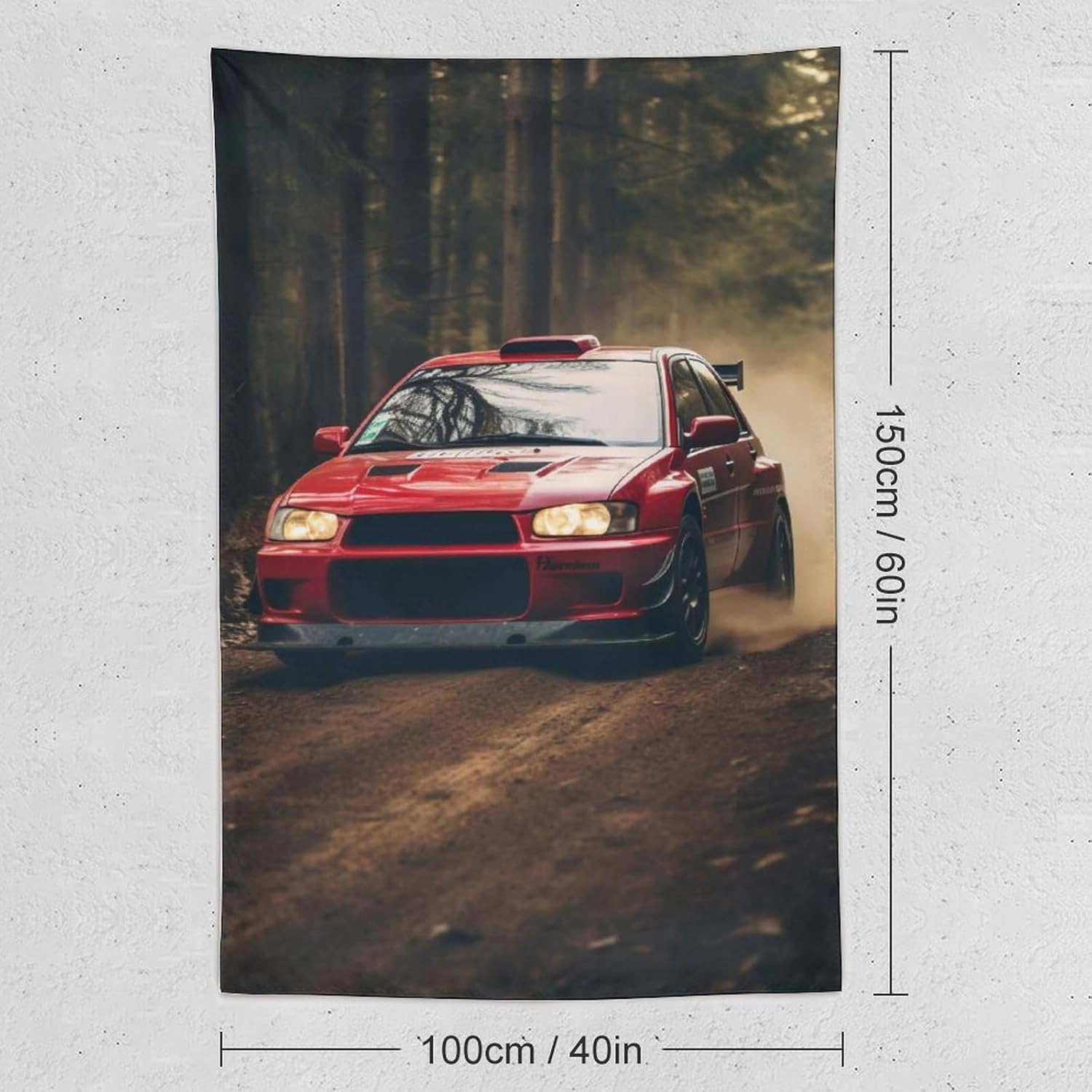 CLiqr Jdm Car Lancer Off Road Jungle Cool Tapestry Wall Hanging Aesthetic Decoration For Bedroom Living Room Wall Art Tapestries 40"x60"