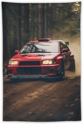 CLiqr Jdm Car Lancer Off Road Jungle Cool Tapestry Wall Hanging Aesthetic Decoration For Bedroom Living Room Wall Art Tapestries 40"x60"