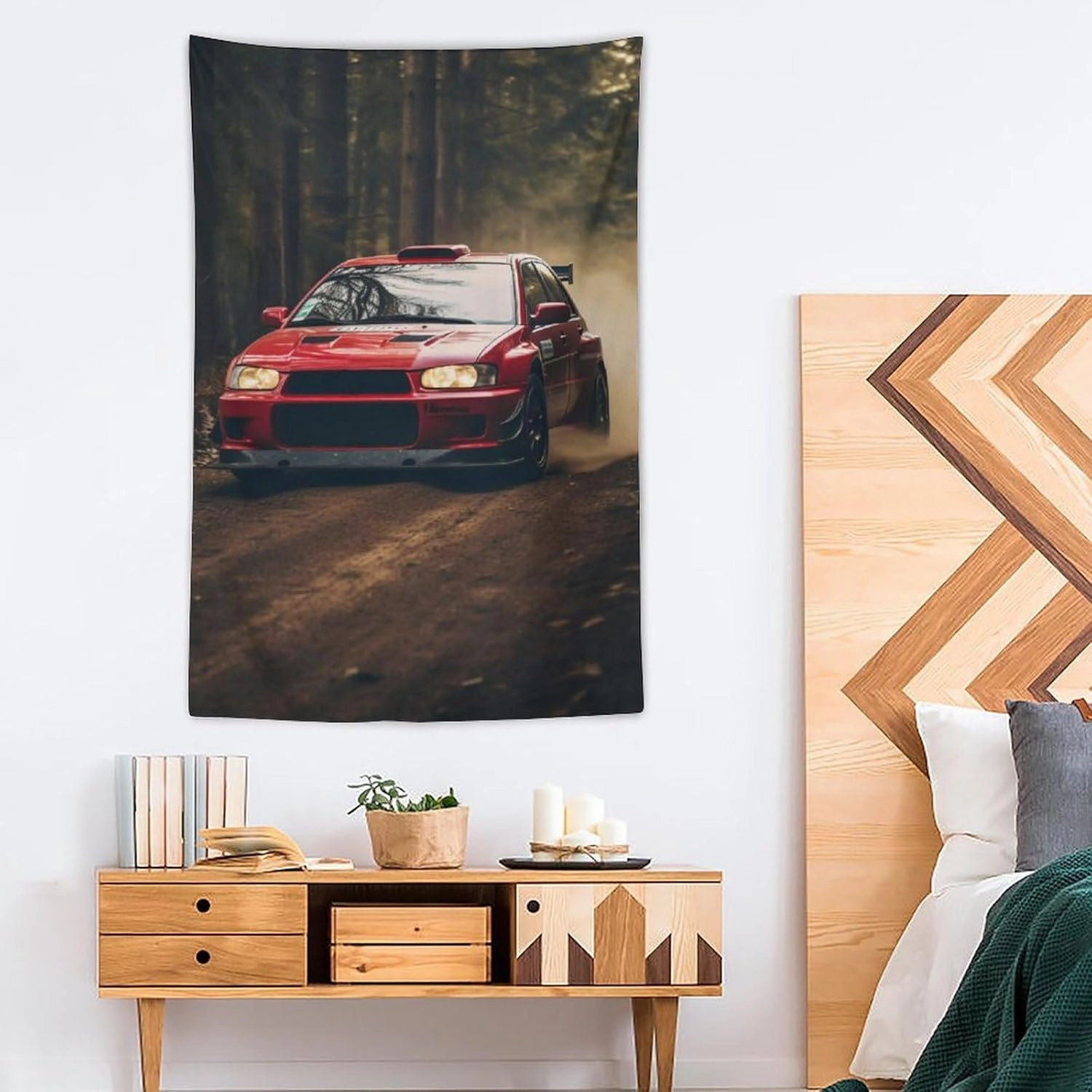 CLiqr Jdm Car Lancer Off Road Jungle Cool Tapestry Wall Hanging Aesthetic Decoration For Bedroom Living Room Wall Art Tapestries 40"x60"