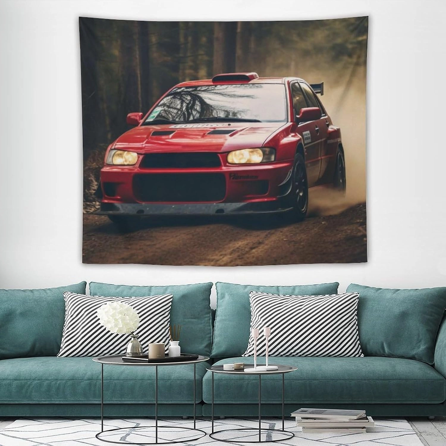 CLiqr Jdm Car Lancer Off Road Jungle Cool Tapestry Wall Hanging Aesthetic Decoration For Bedroom Living Room Wall Art Tapestries 50"x60"
