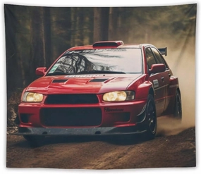CLiqr Jdm Car Lancer Off Road Jungle Cool Tapestry Wall Hanging Aesthetic Decoration For Bedroom Living Room Wall Art Tapestries 50"x60"