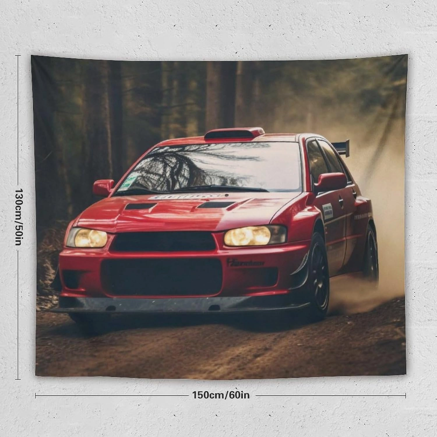 CLiqr Jdm Car Lancer Off Road Jungle Cool Tapestry Wall Hanging Aesthetic Decoration For Bedroom Living Room Wall Art Tapestries 50"x60"