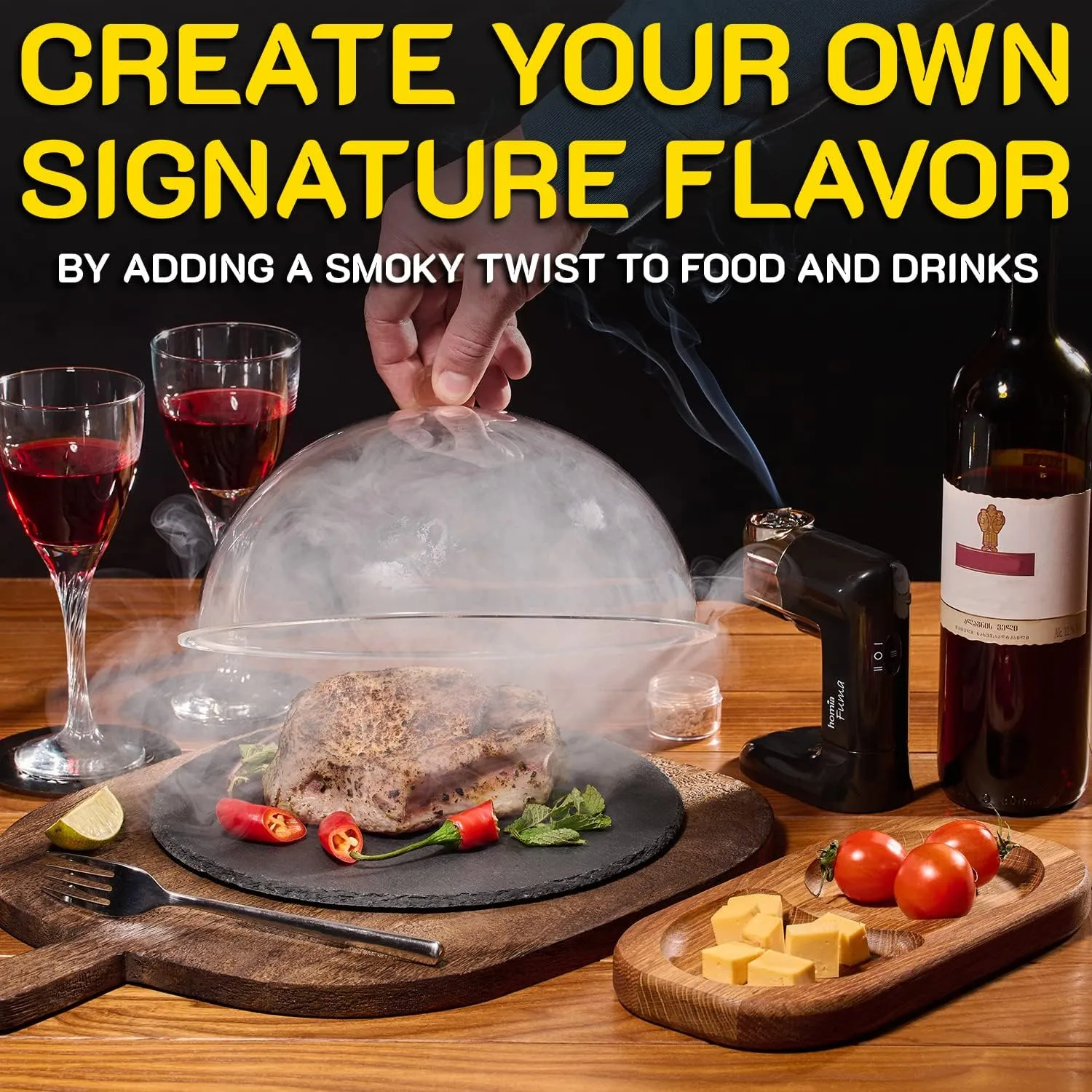 Cocktail Smoker Kit - Whiskey Smoker Kit - Smoke Infuser - Extended Kit, 14 PCS, Smoker Machine with Accessories and Wood Chips - Indoor Smoker - Gift for Men