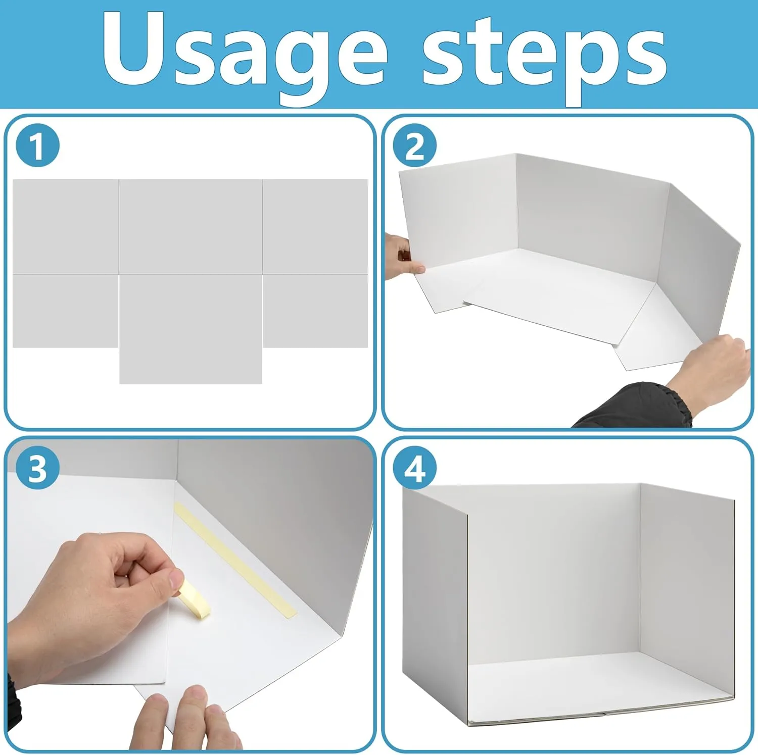 codree 4 Pcs Cardboard Diorama Kit, Diorama Box for Display, Diorama Project Supplies Display Case with Double Sided Tapes for DIY Crafts Toys, 11.8 x 8.7 x 8.3 Inch