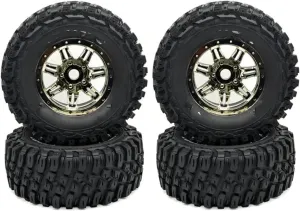 Compatible with ZD for Racing for DBX-07 1/7 RC Car Upgrade Parts Spare Accessories 4Pcs RC Car Wheel Tire Tyre RC Wheel Tires(Silver)