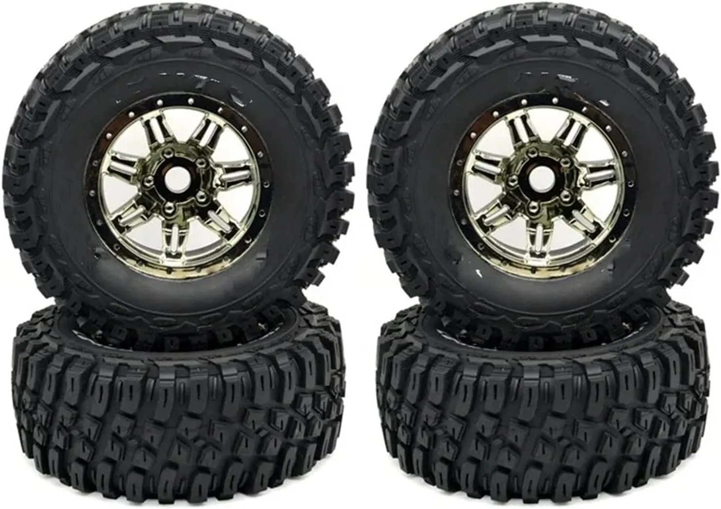 Compatible with ZD for Racing for DBX-07 1/7 RC Car Upgrade Parts Spare Accessories 4Pcs RC Car Wheel Tire Tyre RC Wheel Tires(Silver)